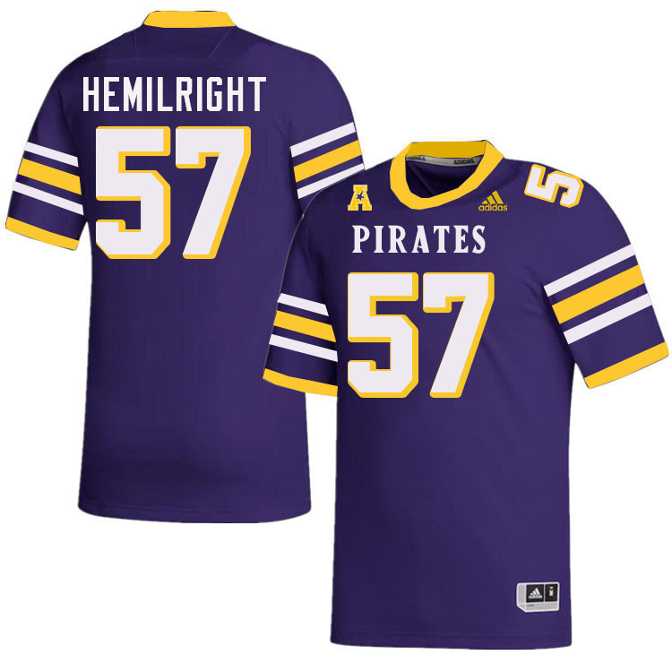 #57 Ian Hemilright East Carolina Pirates College Football Jersey Stitched-Purple #57 Ian Hemilright East Carolina Pirates College Football Jersey Stitched-Purple